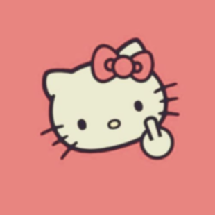 Hello Kitty mit Mittelfinger = LOGO